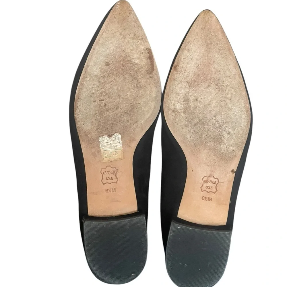 Tory Burch Womens Black Suede Leather Pointed Toe Loafer Flats Size 6.5M